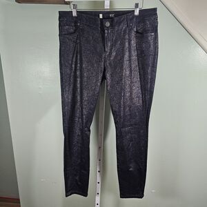 Kut From The Kloth Connie‎ Ankle Skinny Jeans Blue Sparkle Glitter Size 12